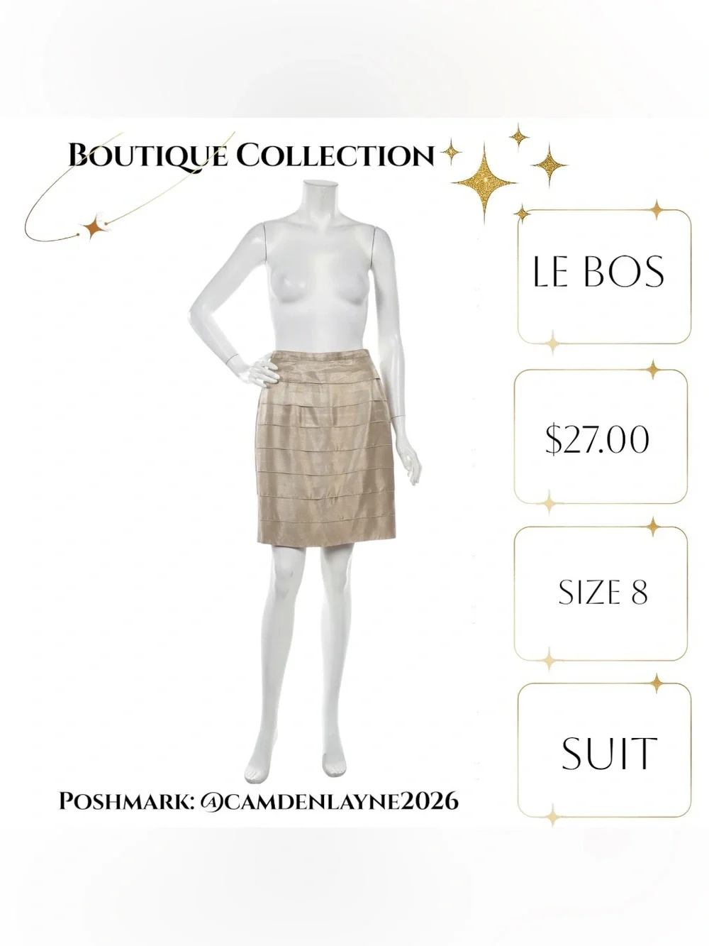 Iridescent Champagne Jacket with Pencil Skirt Outfit -Sleek Professional Styling